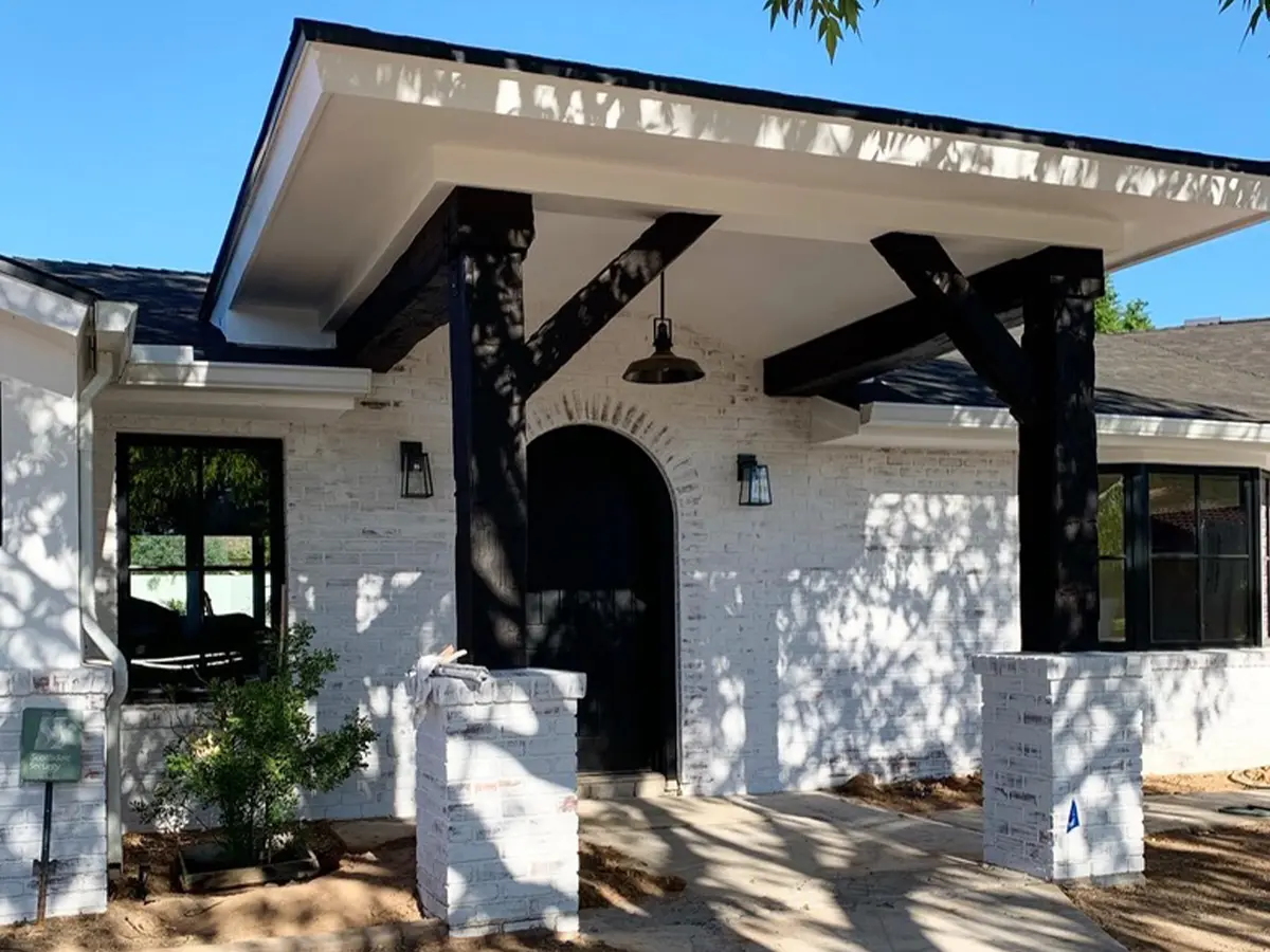 Limewash exterior paint in Arizona for a former brick home