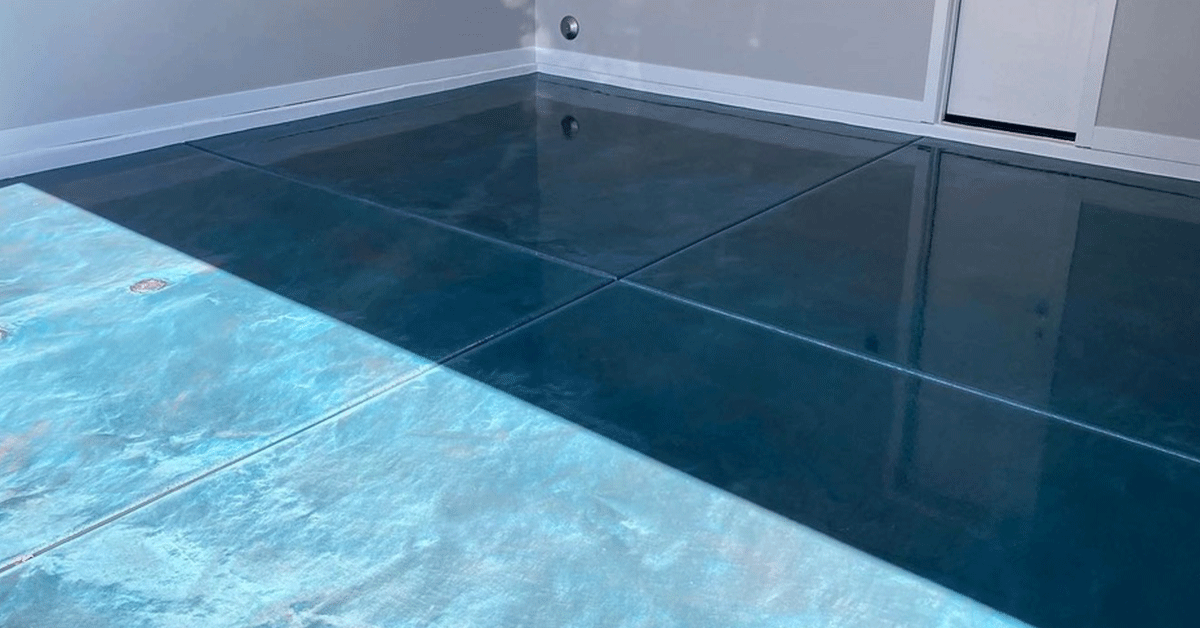 Durable Floors With Concrete Coating Orange Door