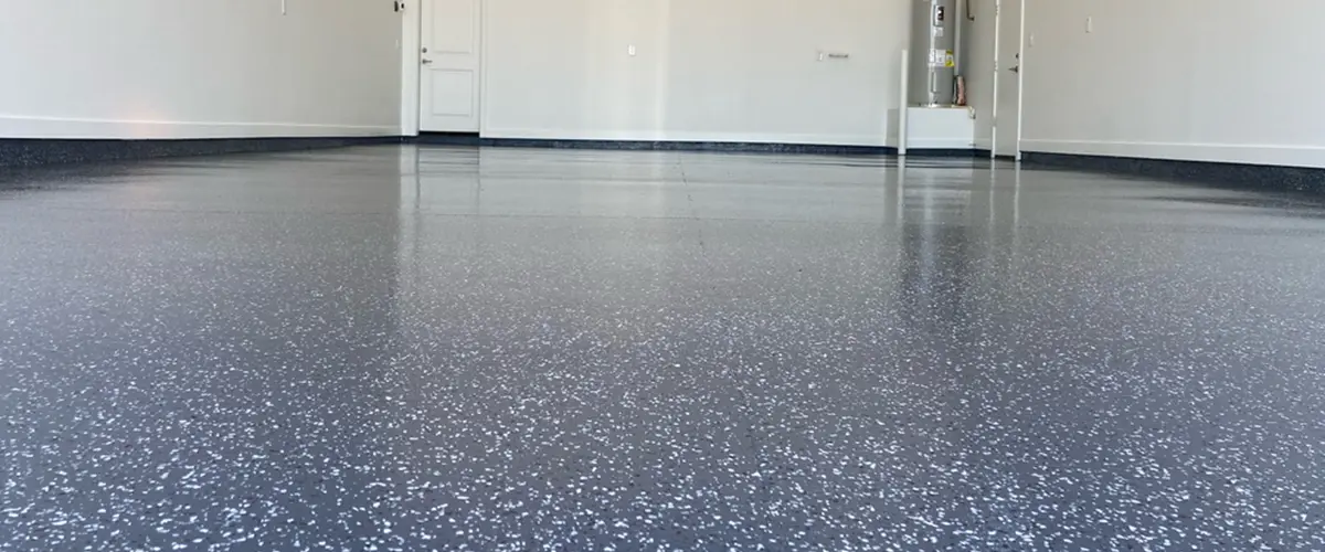 Garage floor with coating for added durability