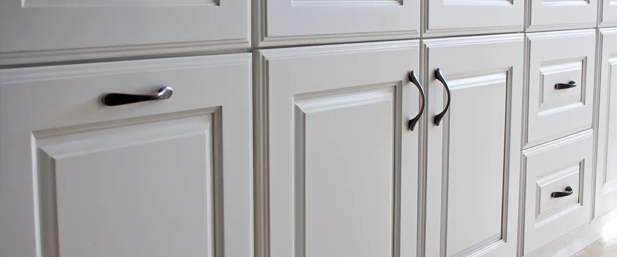 Wood veneer white cabinet